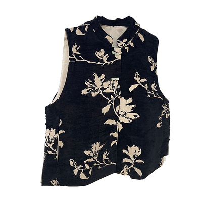 新中式立领对襟玉石扣马甲女