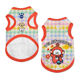 线条小狗联名天线宝宝卡通宠物背心猫咪狗狗衣服防掉毛大中小型犬