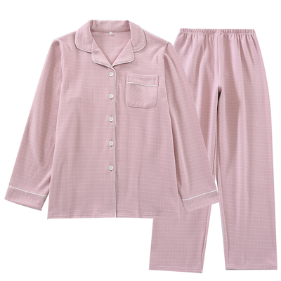 新款情侣德绒格子睡衣套装秋冬