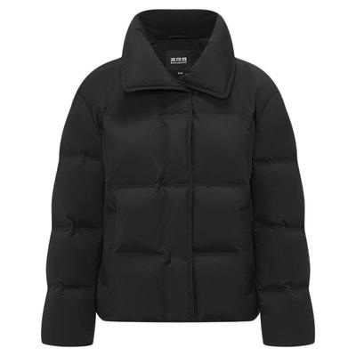 90鹅绒波司登2025年新款短款羽绒服女商务优雅品质翻领压胶不钻绒