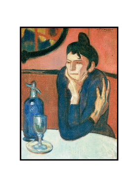 苦艾酒餐厅软装抽象风毕加索油画
