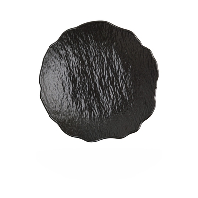 轻奢石纹陶瓷不规则深盘