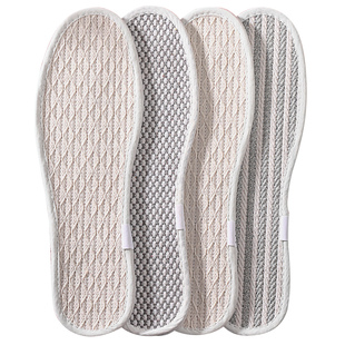 亚麻鞋垫男吸汗防臭女软底舒适透气棉麻全棉布鞋垫麻布纯棉皮鞋垫