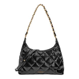 百丽女包新款简约高级质感小香风格菱纹链条包单肩腋下包X7206AX5