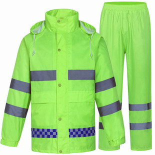 反光雨衣雨裤套装牛津布加厚防水防暴雨户外骑行分体黑色雨衣印字