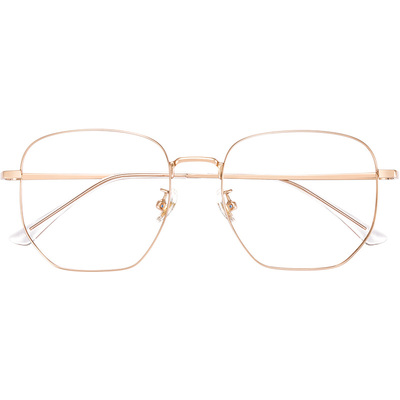 超轻纯钛显白金丝大框显瘦眼镜框