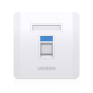 绿联网线面板网络电脑电话插座86型千兆超五六类模块墙壁双网口盒