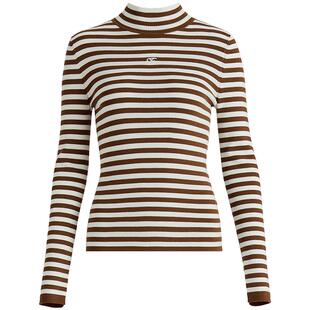 OBEG欧碧倩条纹修身羊毛针织衫女冬季款打底衫内搭10464033