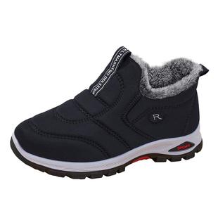 老北京棉鞋男冬季加绒加厚一脚蹬防水防寒休闲正品健步爸爸棉鞋子