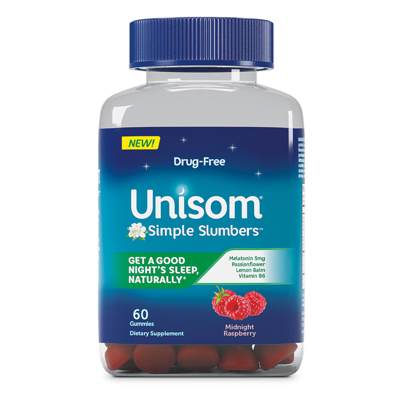 Unisom美国褪黑素软糖睡眠片 5mg退黑素安瓶sleepwell维生素B6