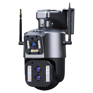 双画面360度无线摄像头手机远程室外夜视家用4G监控器10倍变焦