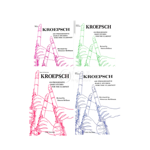 克洛普施 单簧管日常练习曲 416首 全套共一至四卷 费舍尔原版乐谱书 Fritz Kroepsch Progressive Daily Studies Vol 1-4