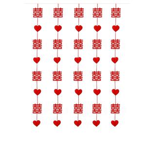 婚房布置窗帘装饰结婚拉花挂饰婚礼新房男方女方卧室客厅喜字门帘