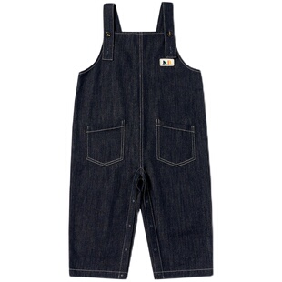 【四折背带裤清仓】尼多熊男女宝春夏背带裤婴儿五分背带短裤宽松