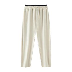 森柔棉|商场同款森马休闲裤女白色裤子弯刀裤2025新款秋宽松长裤