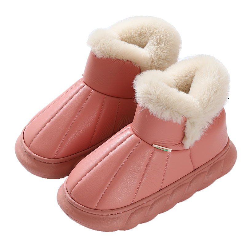 棉拖鞋女冬季包跟情侣厚底居家用室内防水防滑外穿加绒保暖棉鞋男