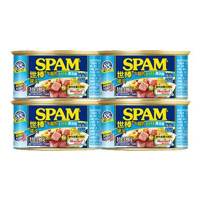 SPAM世棒午餐肉经典198g*4火腿猪肉开罐即食火锅三明治泡面搭档