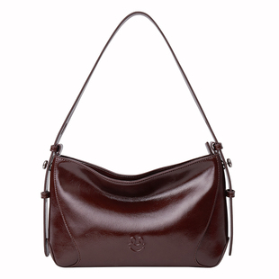 OMENTAR欧蒙特棒球hobo包女小众原创新款真皮腋下单肩斜挎通勤包