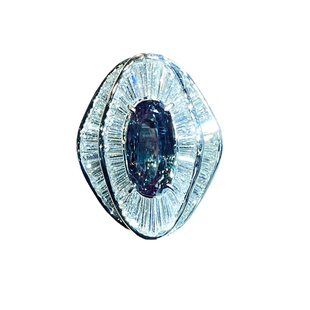 GIA3.33克拉亚力山大变石铂金戒指宝石首饰彩宝会GG09