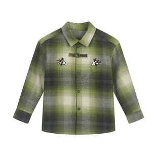 马拉丁童装衬衫26春新款男小童乐一通联名萌趣精致刺绣长袖衬衫