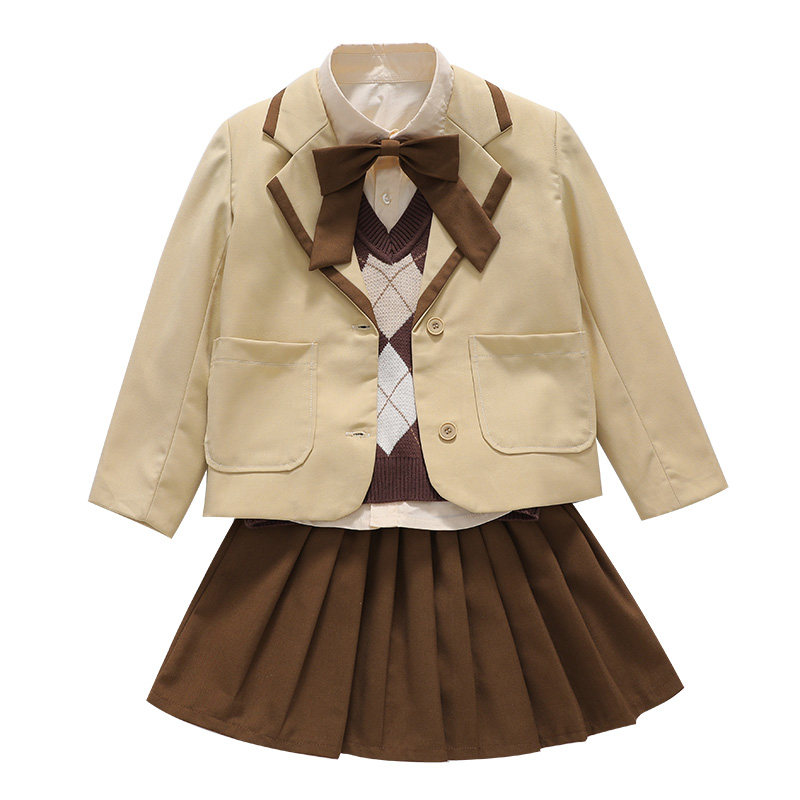 英伦学院风小学生西装毛衣马甲校服套装秋冬新男女童班服幼儿园服