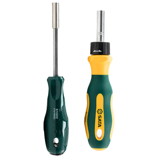 世达旋具头旋柄6.3mm螺丝刀手柄带强磁棘轮螺丝批柄工具1/4旋具杆