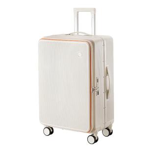 侧开口大容量铝框拉杆箱旅行箱学生拉链箱万向轮行李箱加厚密码箱