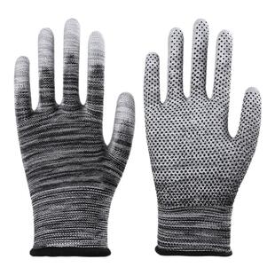 薄款PU点珠涂掌手套劳保浸胶透气耐磨点塑胶防滑干活劳动工作防护