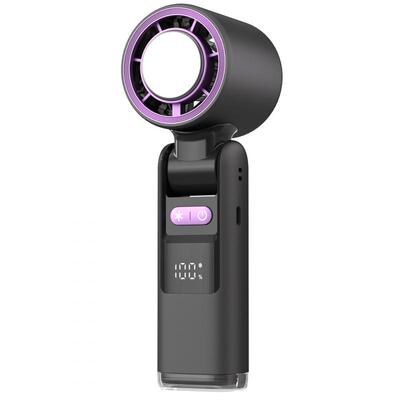 2025迷你手持风扇USB199档数显折叠制冷方便携带小风炮手电筒礼品