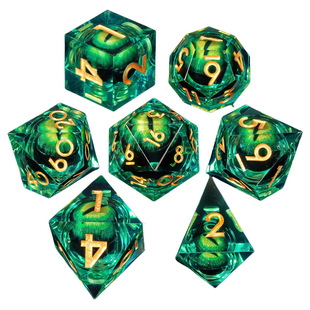 可动龙眼流沙树脂骰子coc跑团色子dnd克苏鲁博德之门桌游D20/D6面