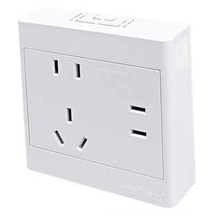 锦迈超薄明装七孔插座带明线盒10A16A大功率七孔电源插座开关面板