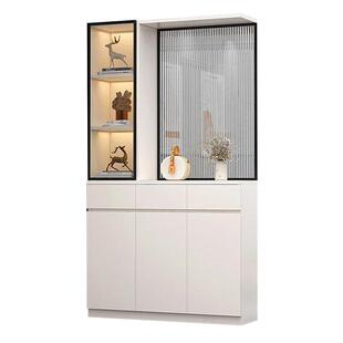 玄关柜入户正对门鞋柜一体屏风柜沙发挡柜简约客厅隔断柜玻璃酒柜