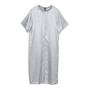 MOVEUP幻走2024夏季新品yangyang系列撞色罗纹开衩设计师连衣裙