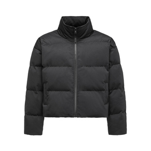 RASP美式短版廓形基础纯色加厚夹棉立领四格面包服棉服外套秋冬