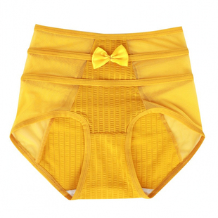 内裤女士锦纶高腰收腹显瘦收小肚子提臀性感蕾丝大码透气薄款三角