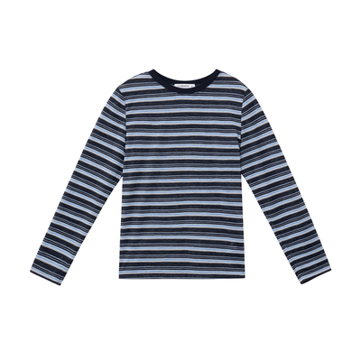 CAREMIND条纹撞色薄款坠感T恤衫