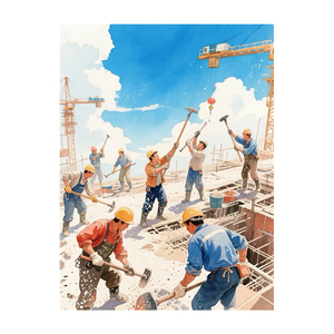 五一劳动节工地建设者主题海报 致敬劳动者文化装饰贴画防水防晒