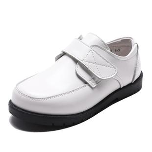 唯景白色皮鞋男童软底英伦风小学生黑儿童礼服演出鞋真皮单鞋鞋子