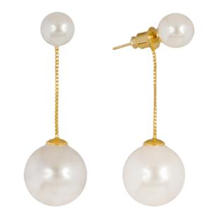 【珠光宝气】日韩流行白色珍珠长款流苏S925耳钉时尚女士耳环420