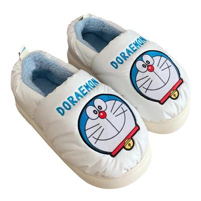 细细条可爱哆啦A梦厚底棉拖鞋