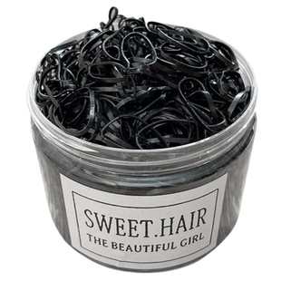 加厚一次性小橡皮筋扎头发头绳黑色高弹力皮圈不伤发儿童发绳头饰