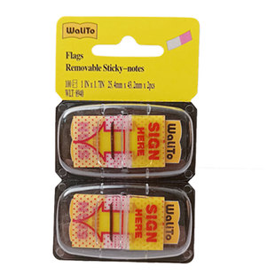 万里通SIGN HERE指示贴箭头标签walito flags提醒盖章签名8940