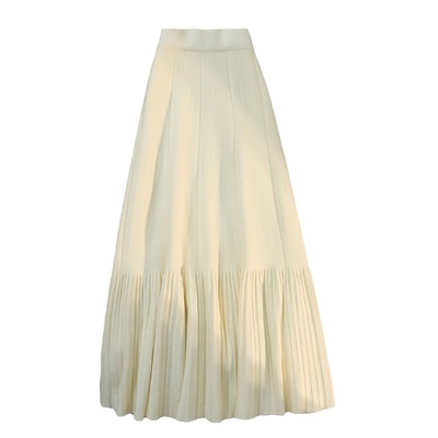 厚针织半身裙休闲遮跨毛线A字裙