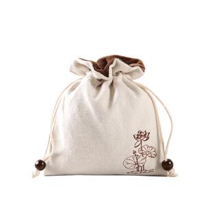 纯棉麻文玩布袋束口抽绳绒布锦囊小布袋子佛珠袋盘珠福袋批量定制