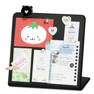 台式磁吸展示板桌面好物ins风留言板黑板记事板金属板创意办公工位装饰冰箱贴展示板小白板照片便利贴展示架