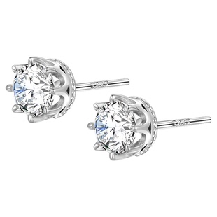 925纯银耳钉男高级感养耳洞男生钻石单只耳骨钉简约潮男个性耳饰