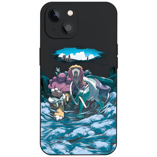 三圣兽传说宝可梦手机壳适用苹果17小米15/14华为VIVO全包8Plus液态硅胶OPPO13磁吸iPhone16ProMax防摔保护套