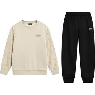 李宁童装套装男大童2025新款运动生活系列青少年加绒保暖休闲童装