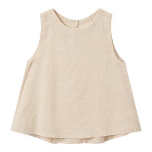 马恩MAXNEW女装2025夏季新款背心吊带棉麻休闲外穿无袖亚麻女上衣