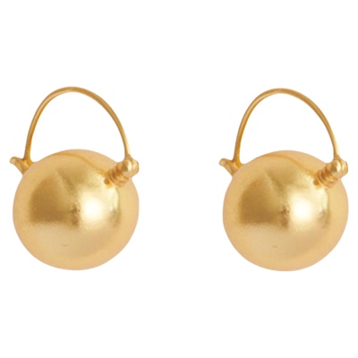 LOOM原点球形复古金色耳坠
